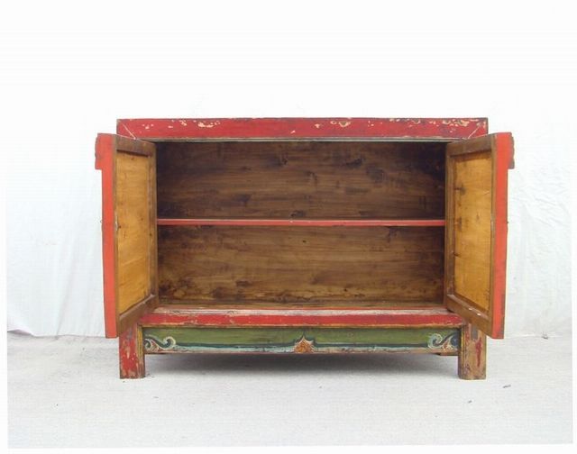描彩二門柜|Color-painted cabinet w/ 2 doors