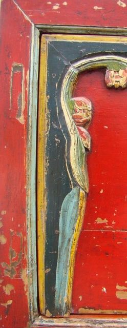描彩二門柜|Color-painted cabinet w/ 2 doors