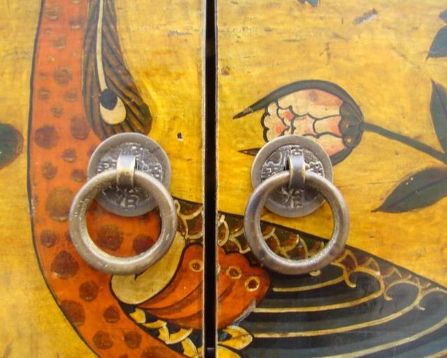二抽四門描彩柜高碑店|depicts the color cabinet with two drawers and four gates