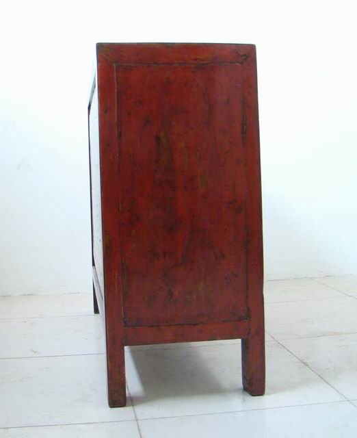 描彩三抽二門柜工廠|painted cabinet