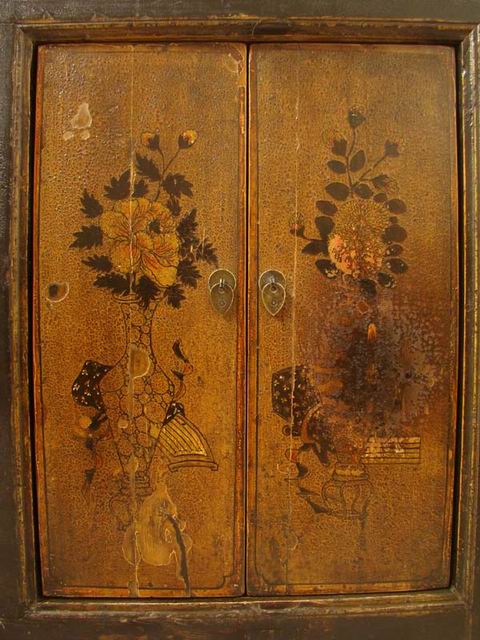 描彩四門連體|painted cabinet