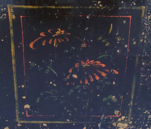 描彩二抽二門地柜|painted cabinet