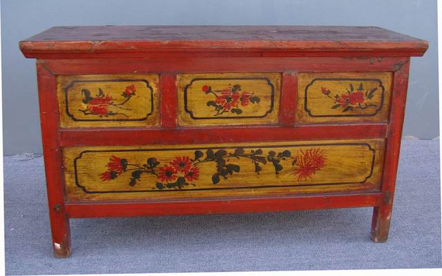 描彩三抽地桌工廠|painted lower table