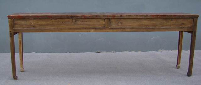 描彩五抽條桌|painted long table
