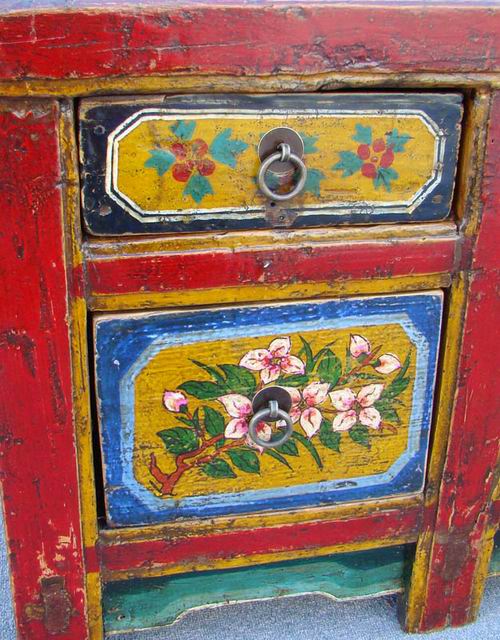 描彩四抽二門地柜高碑店painted lower cabinet
