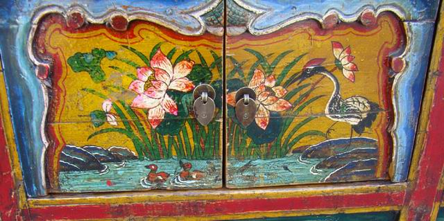 描彩四抽二門地柜高碑店painted lower cabinet