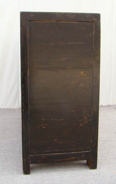 描彩三抽二門柜|painted cabinet