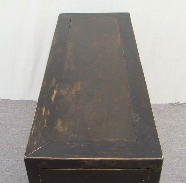 描彩三抽二門柜|painted cabinet