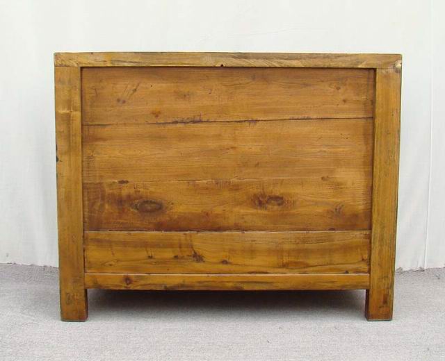 描彩三抽二門柜|painted cabinet