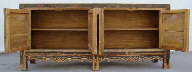 描彩四門連柜|painted cabinet