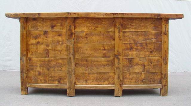 描彩三抽三門柜|painted cabinet