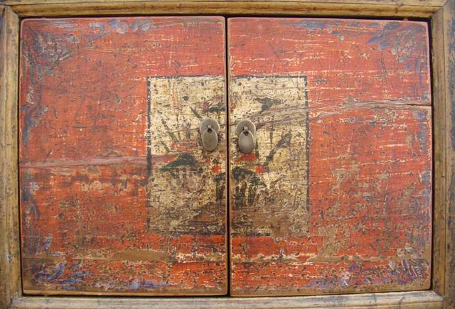 描彩四門柜|painted cabinet