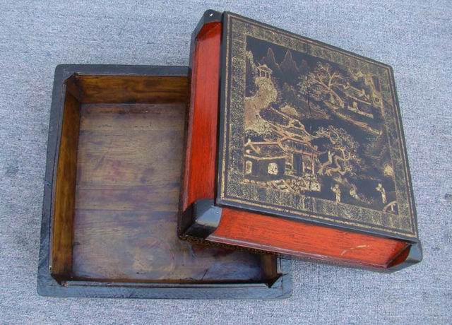 描金方盒|gold gilt box