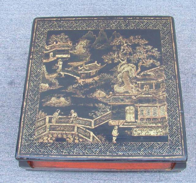 描金方盒|gold gilt box