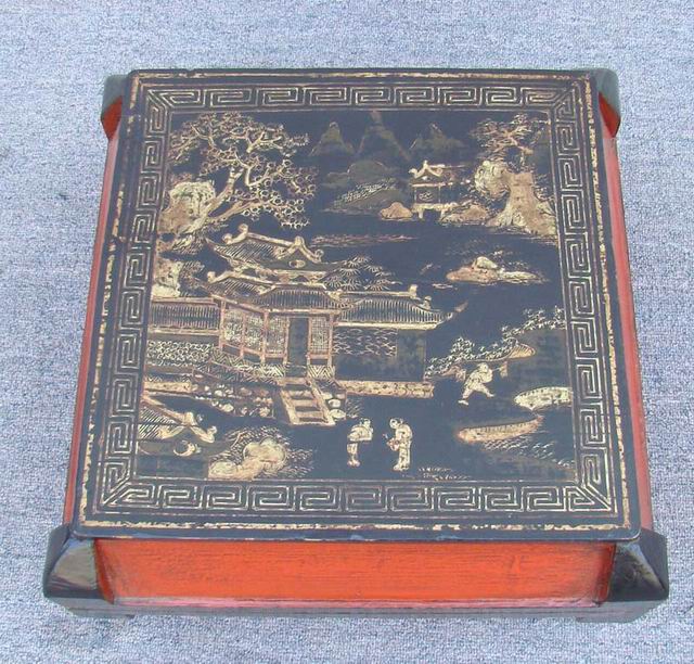描金方盒|gold gilt box