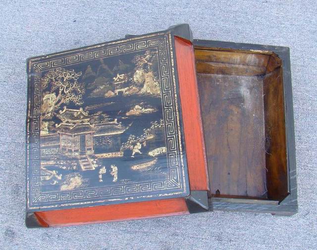 描金方盒|gold gilt box
