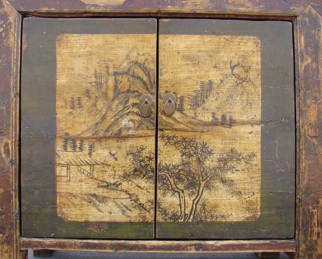 描彩四門連體柜|painted cabinet