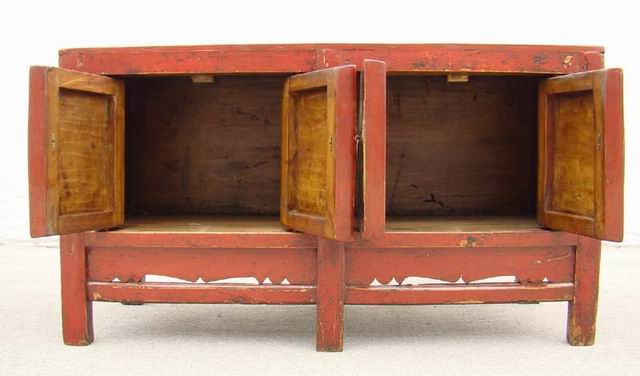 描彩四門連體|painted cabinet