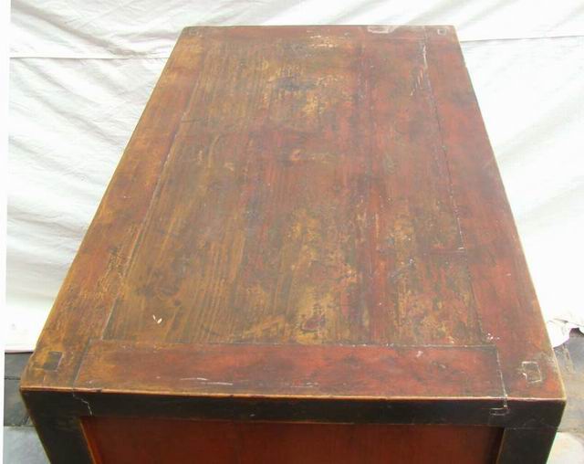 描彩三抽二門柜工廠|painted cabinet