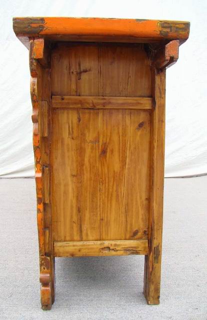描彩五抽二門連柜|painted cabinet