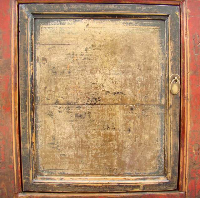 三抽三門描彩柜|Color-painted low cabinet
