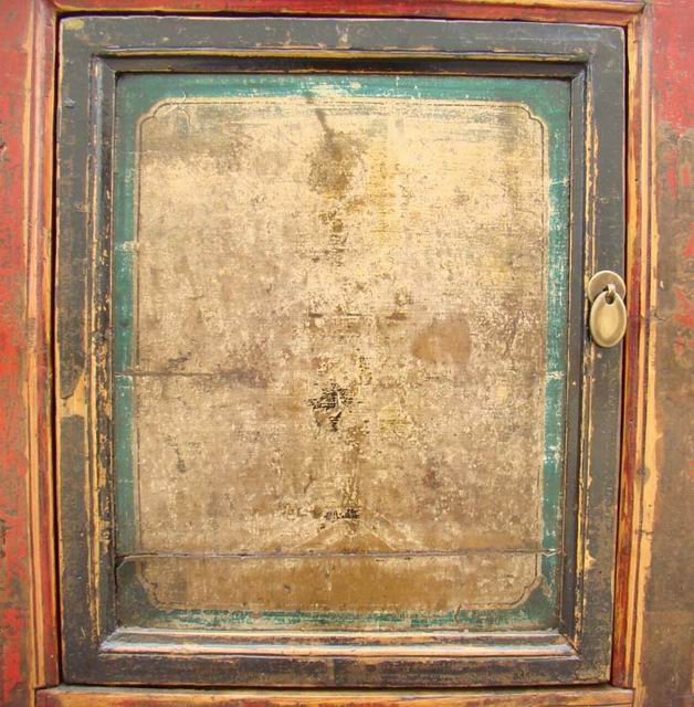 三抽三門描彩柜|Color-painted low cabinet