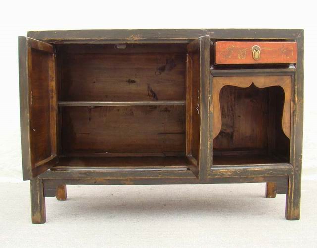 描彩一抽二門柜|painted cabinet