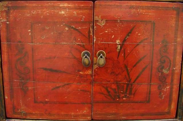 描彩四抽四門柜|painted cabinet