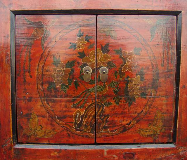 描彩連柜|painted cabinet