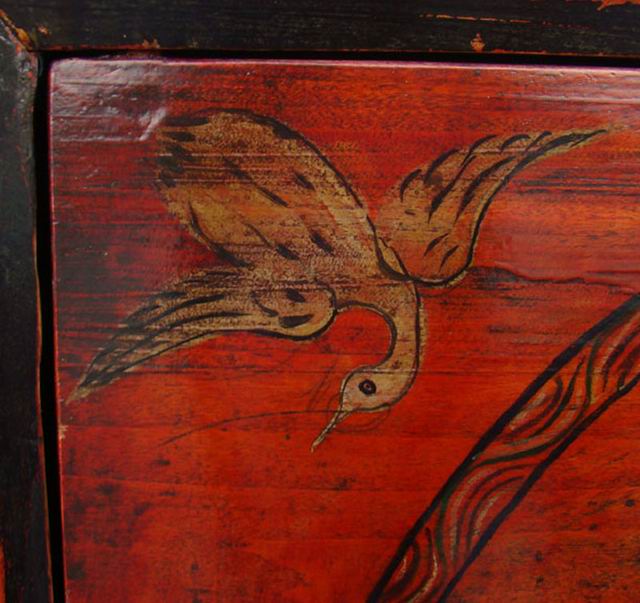 描彩連柜|painted cabinet