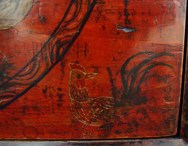 描彩連柜|painted cabinet