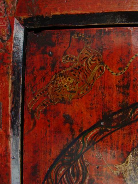 描彩連柜|painted cabinet