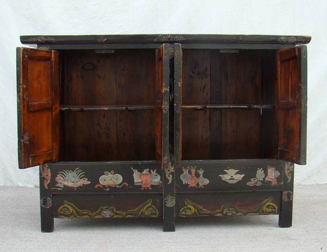 描彩連體柜|painted lower cabinet