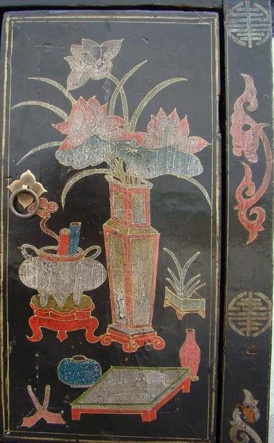 描彩連體柜|painted lower cabinet