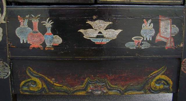 描彩連體柜|painted lower cabinet