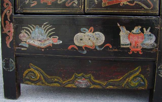 描彩連體柜|painted lower cabinet