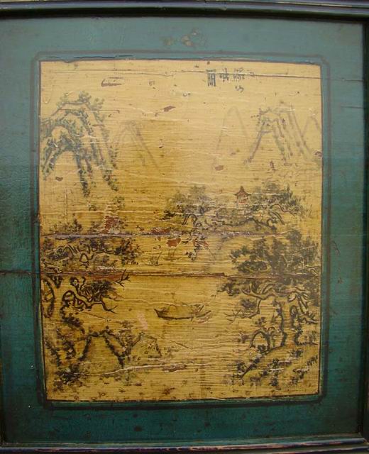 描彩三抽三門柜|Color-painted low cabinet