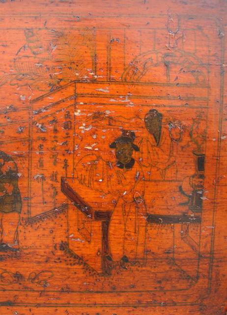 描彩四門地柜|Color-painted low cabinet