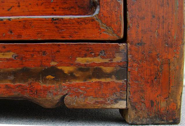 描彩四門地柜|Color-painted low cabinet