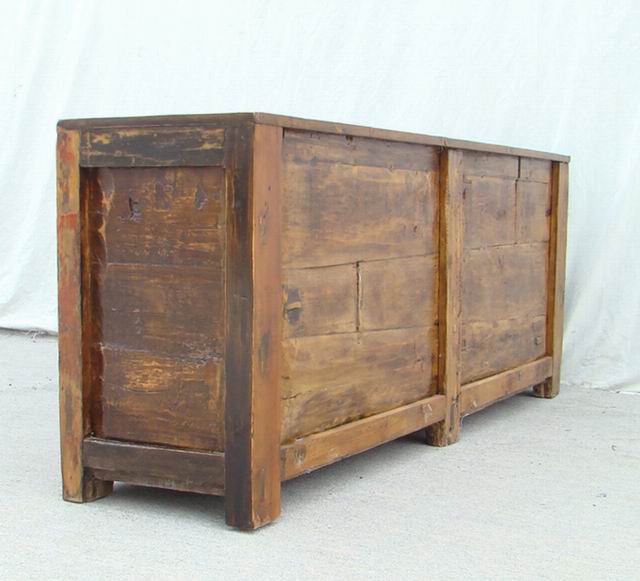 描彩四門地柜|Color-painted low cabinet