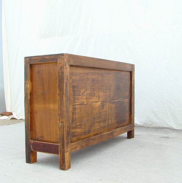 描彩三抽四門柜|painted lower cabinet