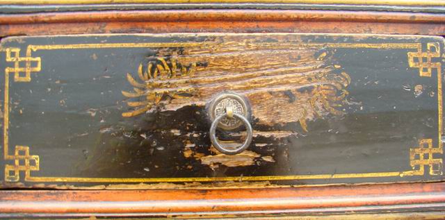 描彩五抽四門柜|painted lower cabinet