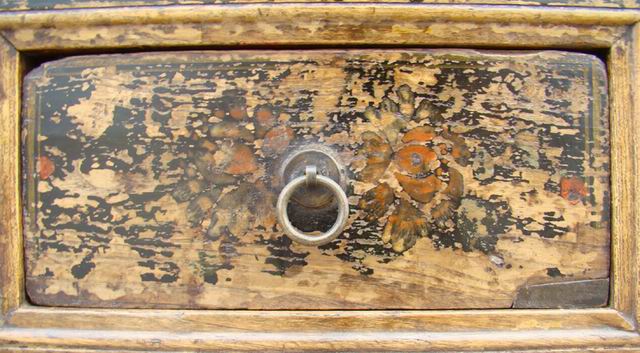 描彩五抽四門柜|painted lower cabinet