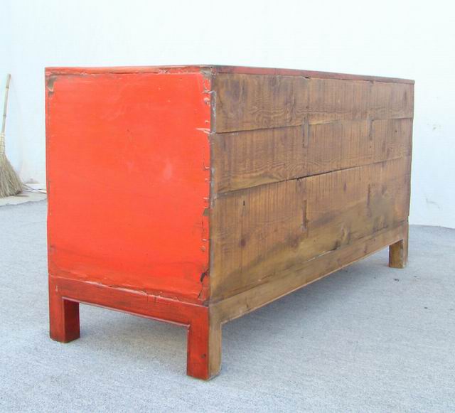 描彩三門柜|Color-painted twin cabinet