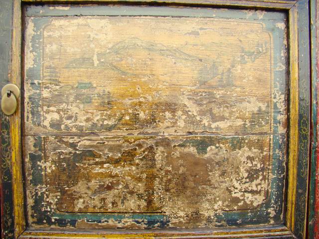 三門描彩柜|Color-painted low cabinet