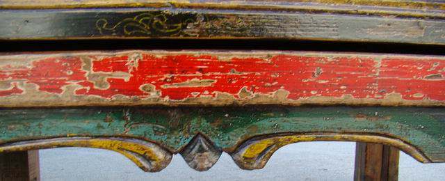 三門描彩柜|Color-painted low cabinet