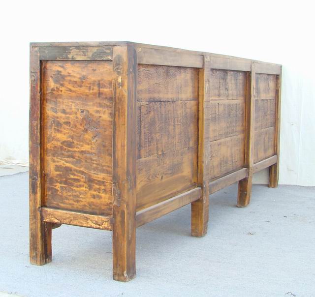三門描彩柜|Color-painted low cabinet