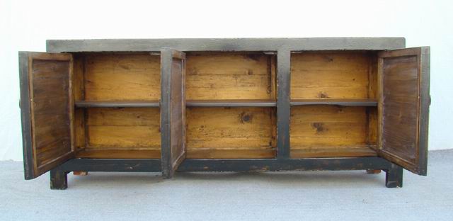三門描彩柜|Color-painted low cabinet