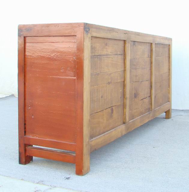 三門描彩柜|Color-painted low cabinet