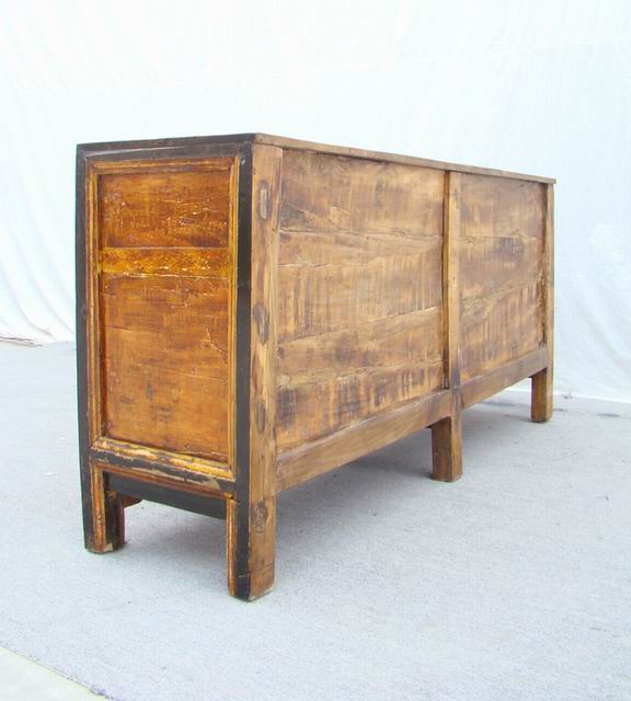 四門描彩柜|Color-painted low cabinet